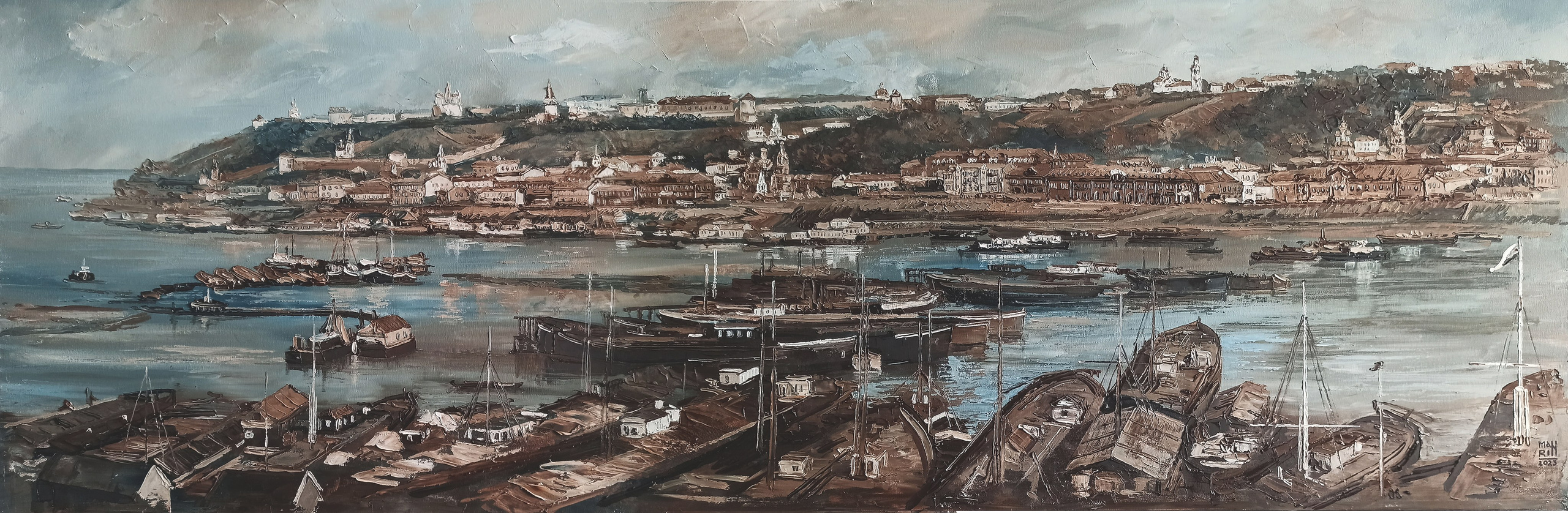 картины, интерьерные картины, картины маслом, масло, природа, живопись, Нижний Новгород, город, картина с Нижнем Новгородом, виды Нижнего, церковь, картина с церковью, усадьба, старина, ретро стиль, прогулка по Нижнему, осень, осенняя картина, Старый Нижний, нижегородские виды, панорама, старый город, монастырь, кремль