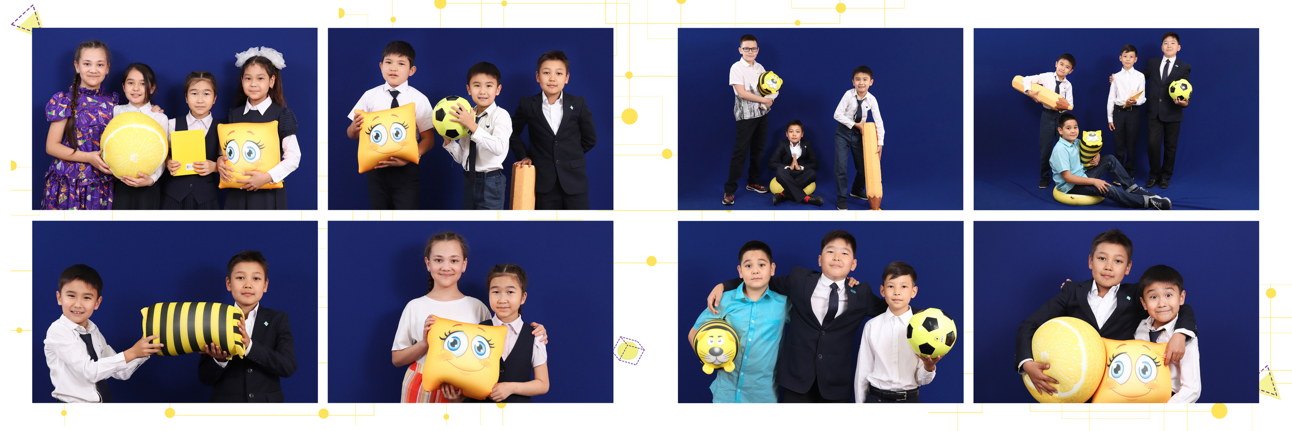 Фотоальбом «Яркий». Детский фотограф в Алматы, виньетки, выпускной альбом Алматы