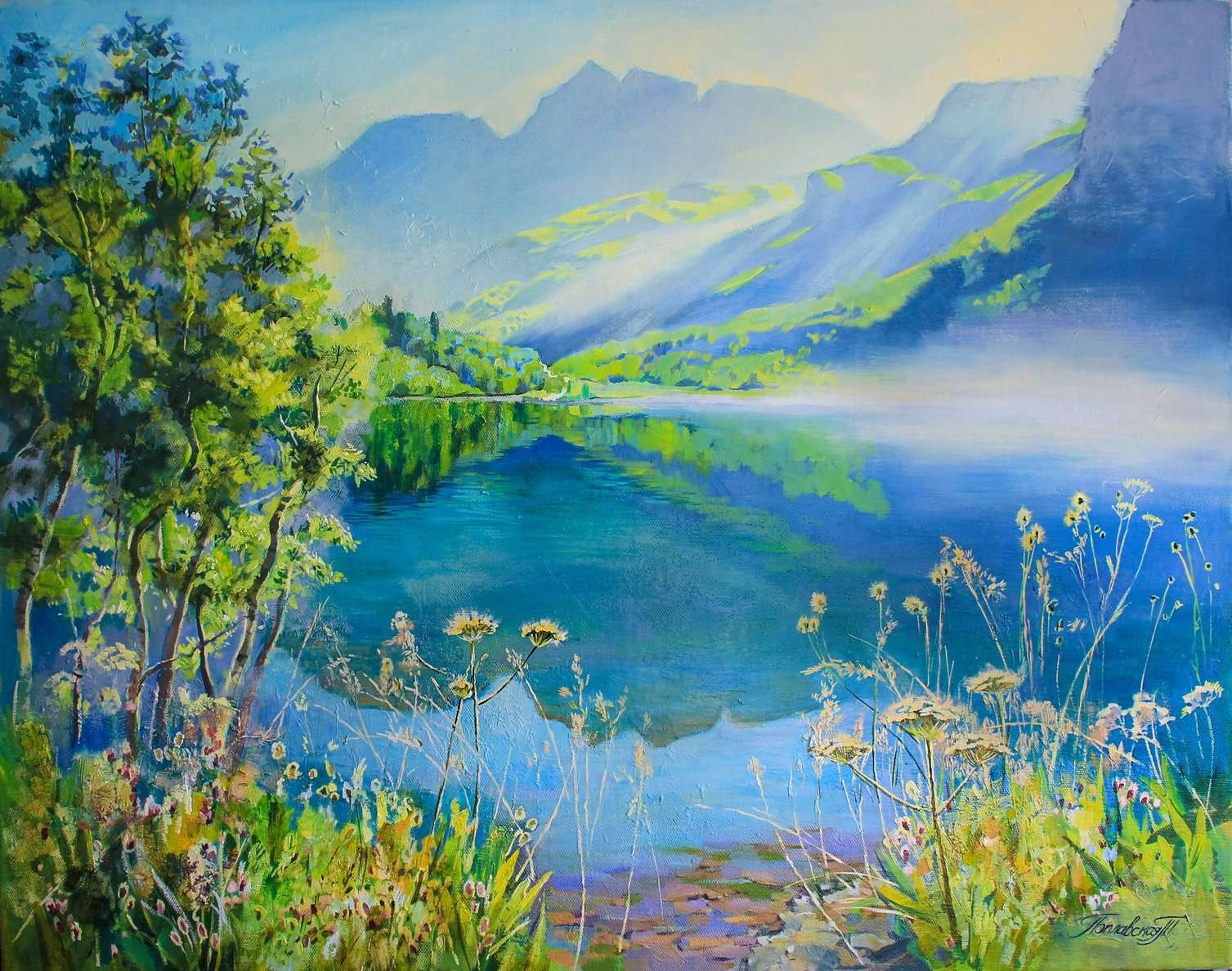 Картина «ЛУЧ РАССВЕТА НАД КАРДЫВАЧОМ». Художник Татьяна Поплавская. Интерьерный дизайнер в Сочи Поплавская Татьяна. Проектирование интерьеров и организация процесса ремонта