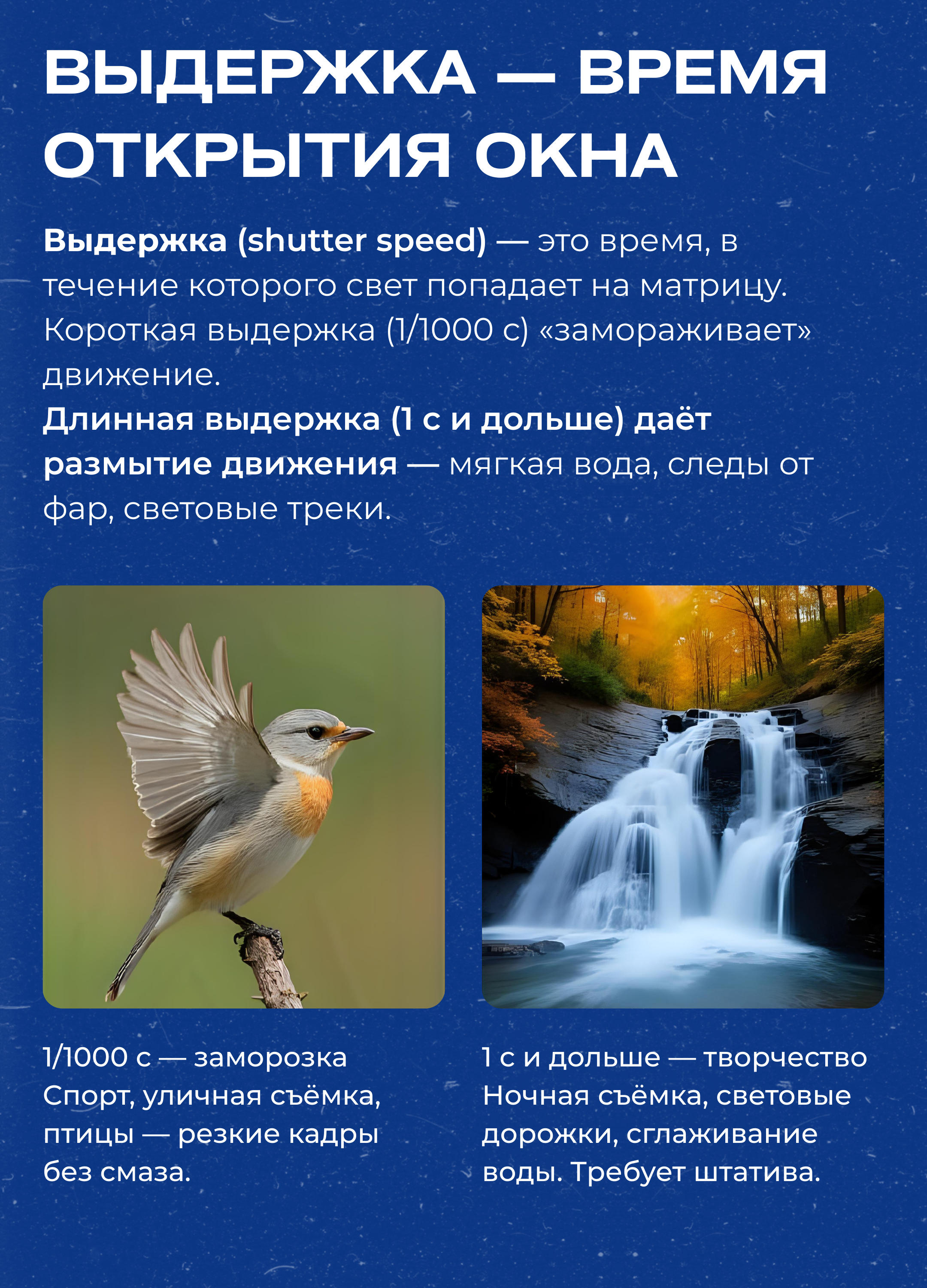 настройка выдержки