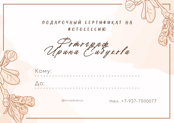 Информация о фотографе, семейный фотограф, подарочный сертификат. Семейный и детский фотограф Саратов Энгельс Сибукова Ирина