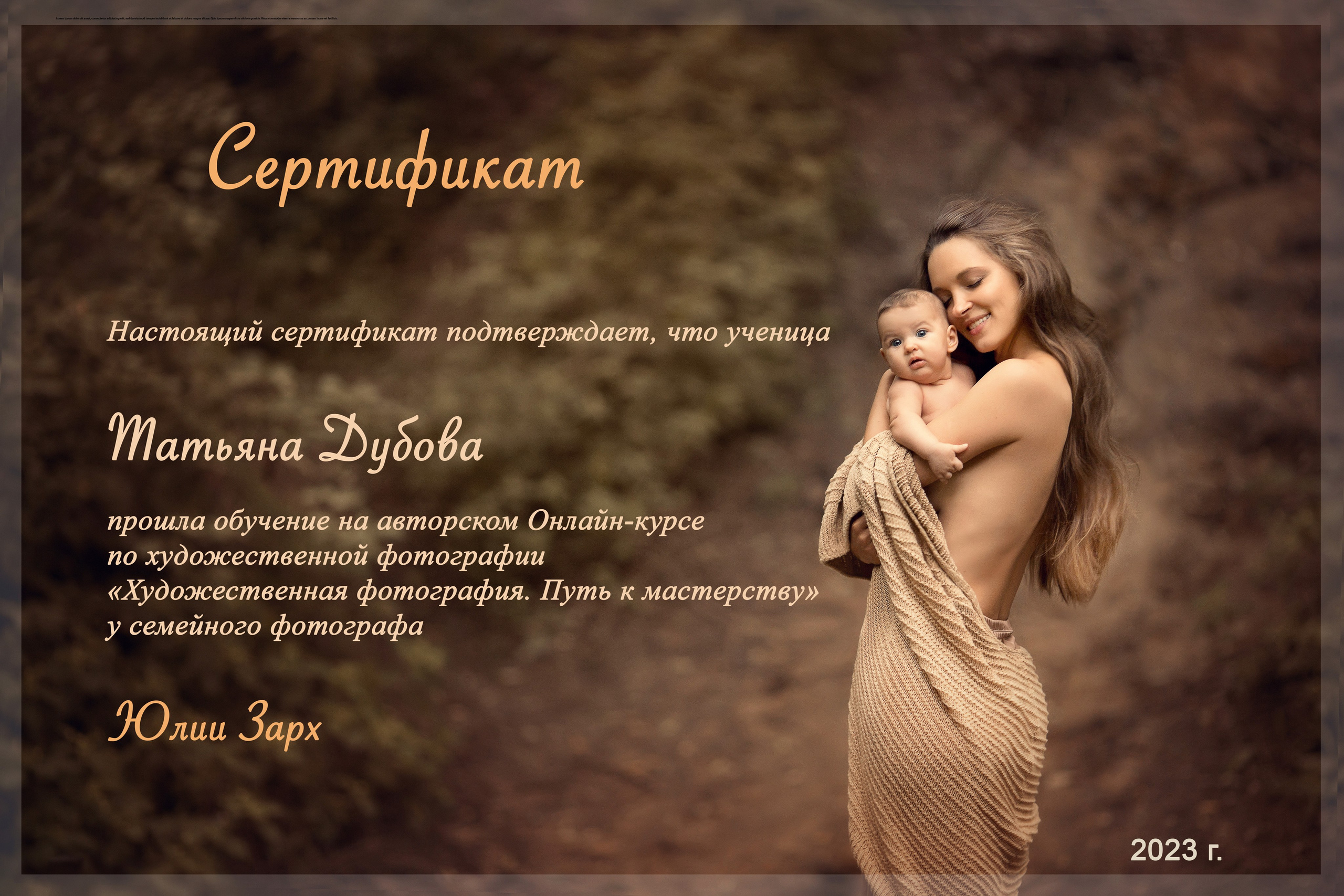 Мои достижения и обучения. Портретный и семейный фотограф в Санкт-Петербурге Татьяна Дубова