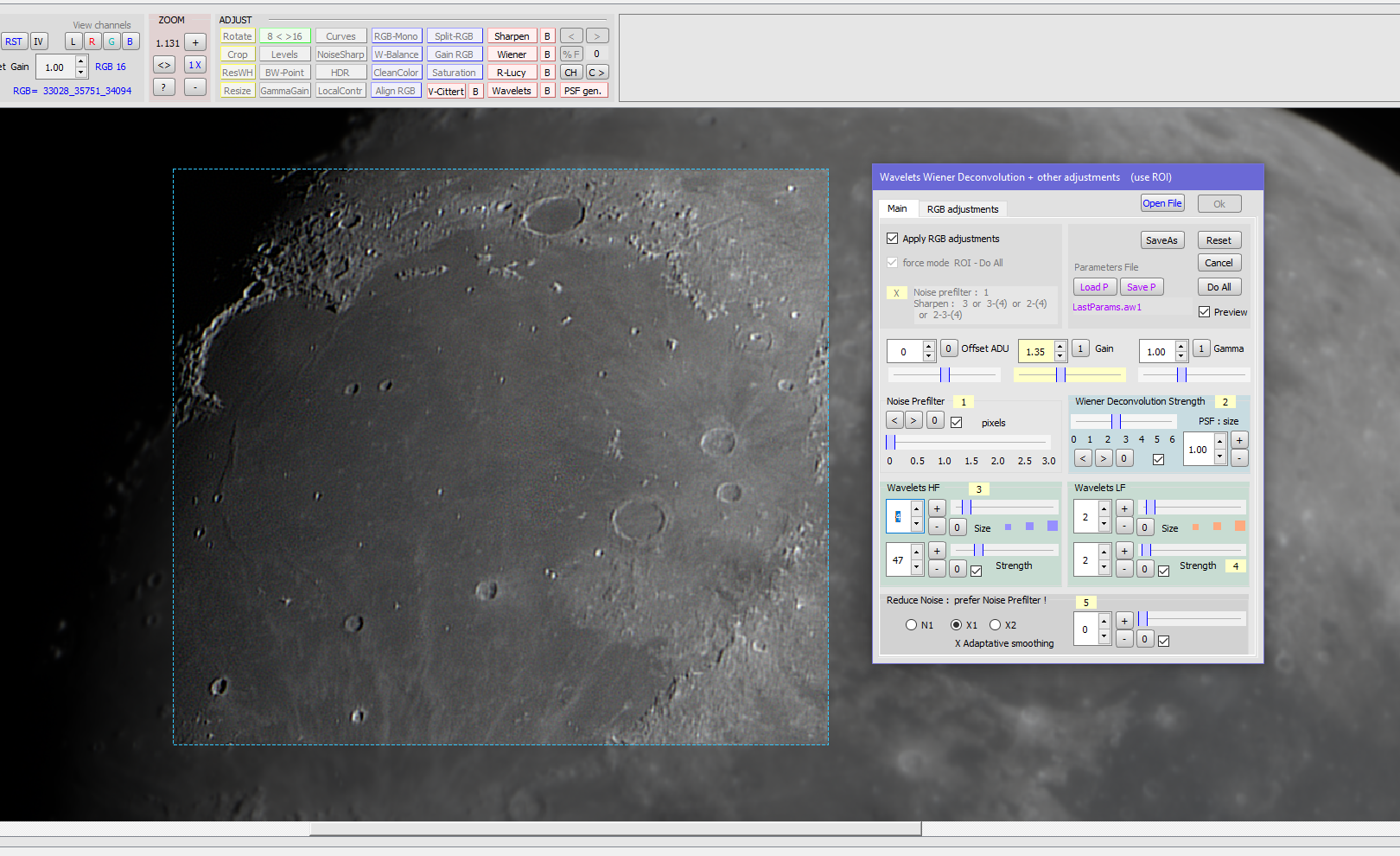 Moon Photography and HDR image Assembly. Photographer Vladimir Korovyakovsky