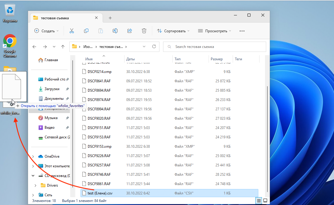Копирование файлов из списка избранного в отдельную папку. Фотограф Константин Шамин
