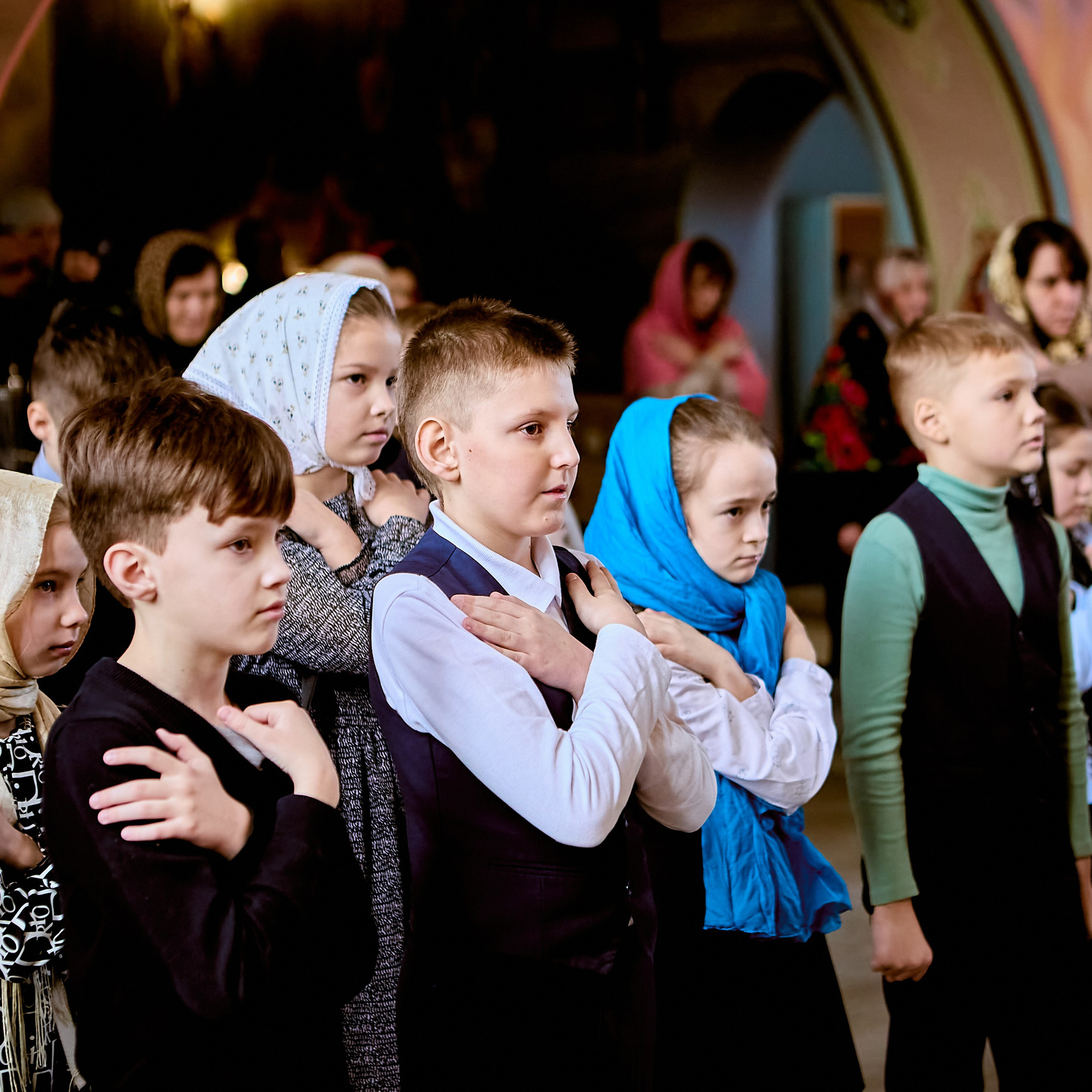 Праздник Первой Исповеди 4 "Б" класс 14 школа г. Дзержинск. Храм Преподобного Серафима Саровского г. Дзержинск. фото - Николая Голованова, православного портретного фотографа