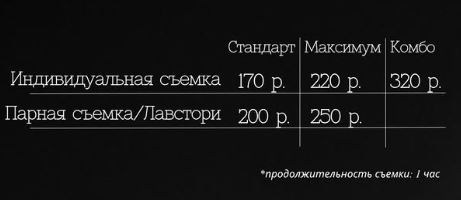 Пакеты услуг. ЛАЙФСТАЙЛ ФОТОГРАФ МАЙЯ ЯНЧУК МИНСК/ДЗЕРЖИНСК