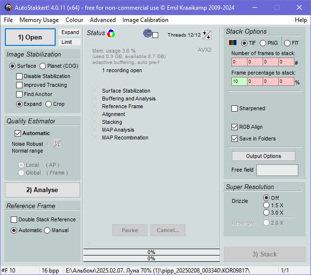 Moon Photography and HDR image Assembly. Photographer Vladimir Korovyakovsky