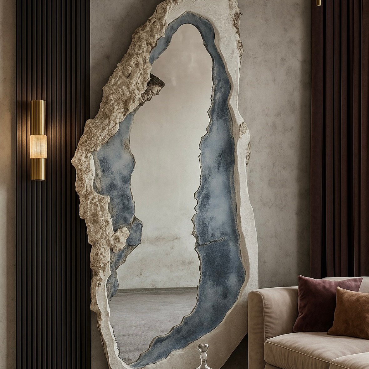 «ROCK ART» 200*100 см 100 000 RUB. MONA-ART. Студия авторского декора на заказ: зеркала-скалы по вашим размерам, столики, 3D панно, интерьерные картины, торшеры, светильники,