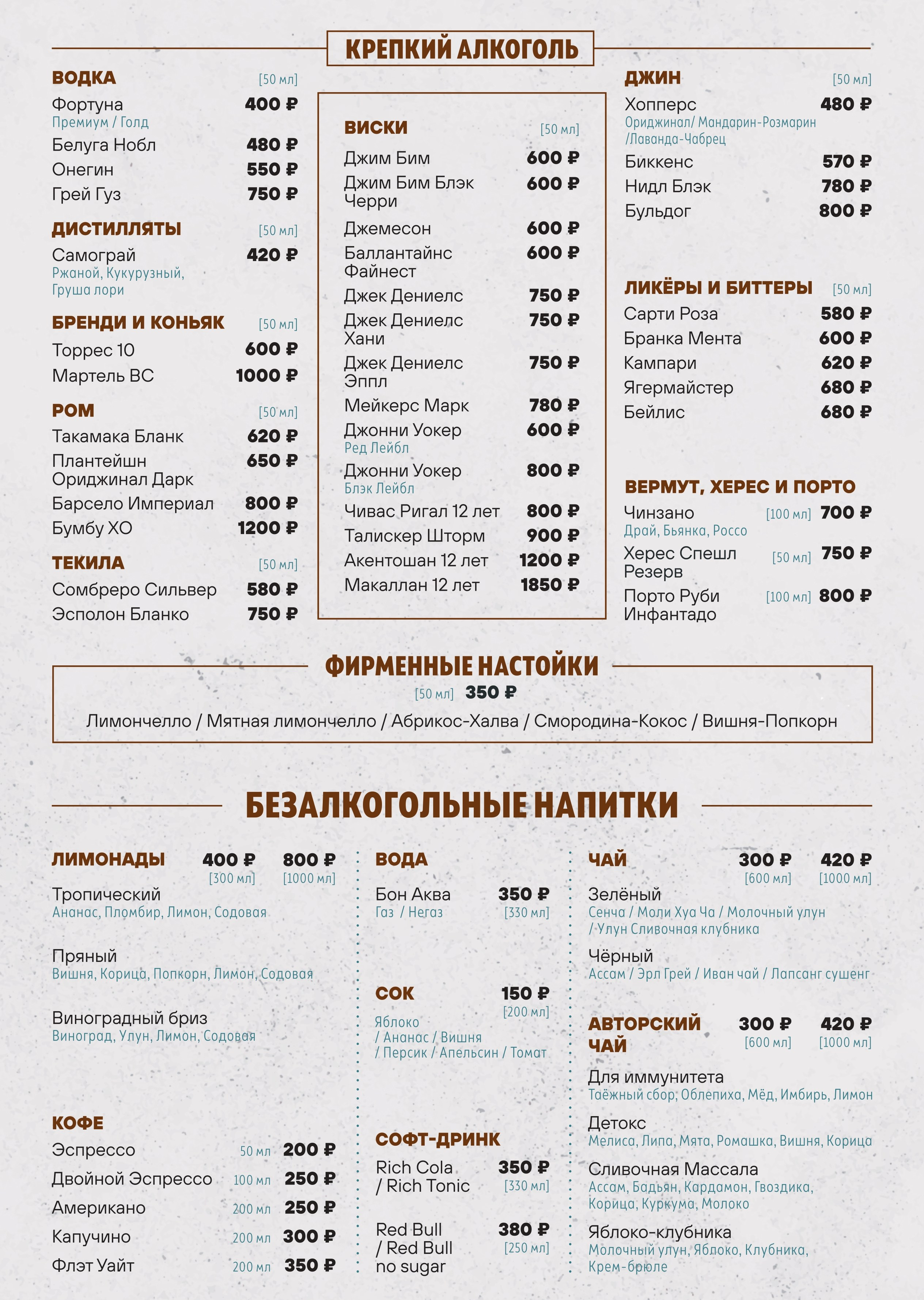 Меню кухни и бара. Банный комплекс НАГАЕВСКИЕ БАНИ