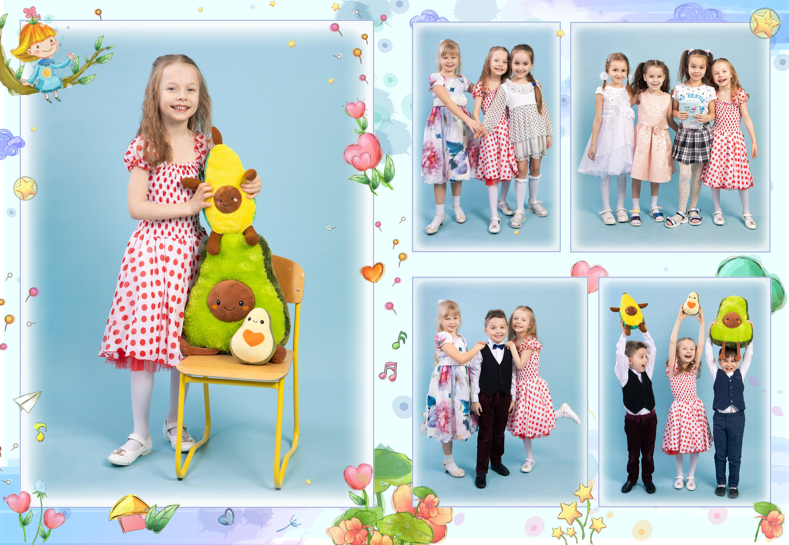 Образ выпускника д/с для съемки на голубом фоне. Выпускные альбомы в Москве и Подмосковье