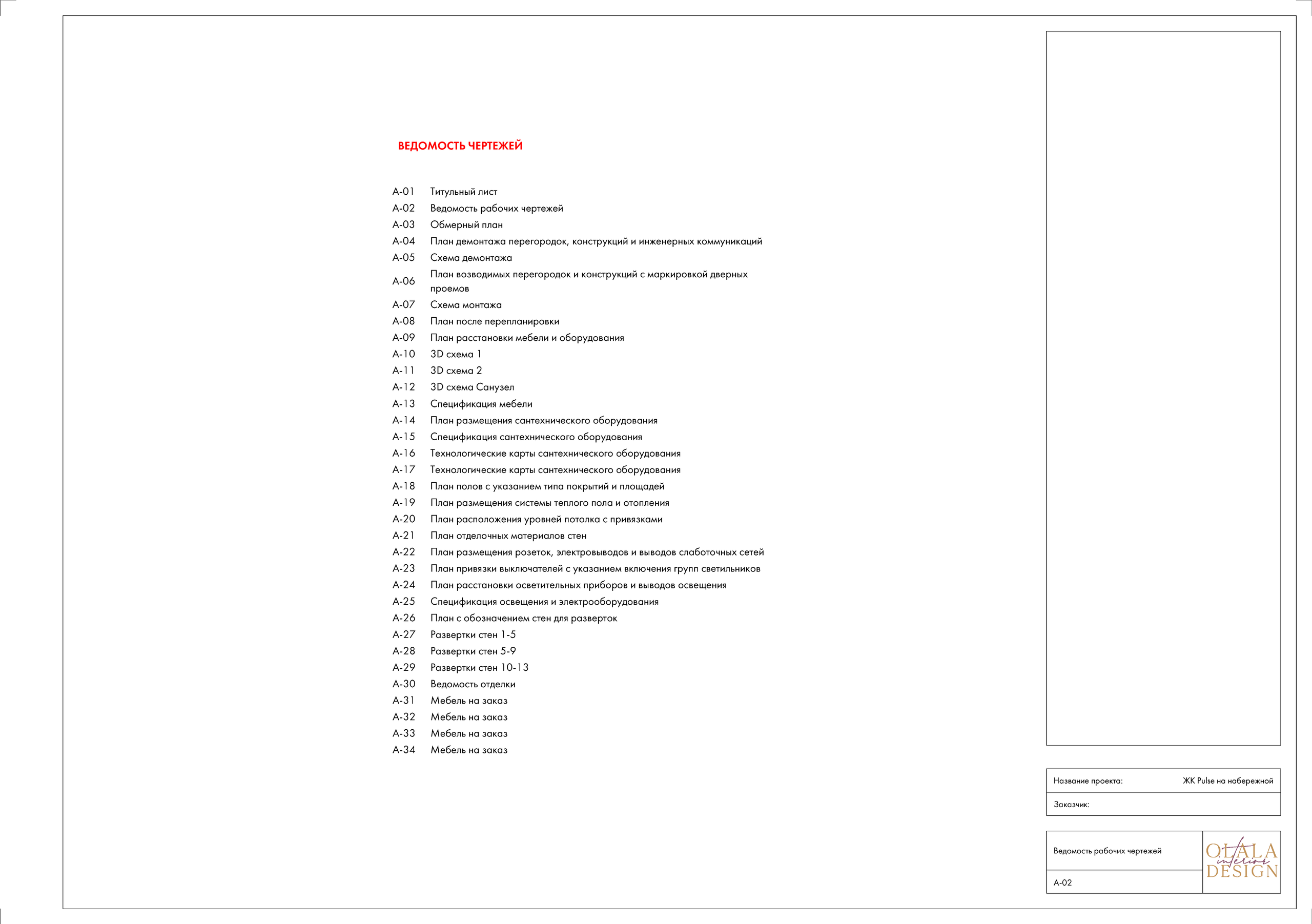 Полный проект. Дизайнер интерьеров Olala interior design