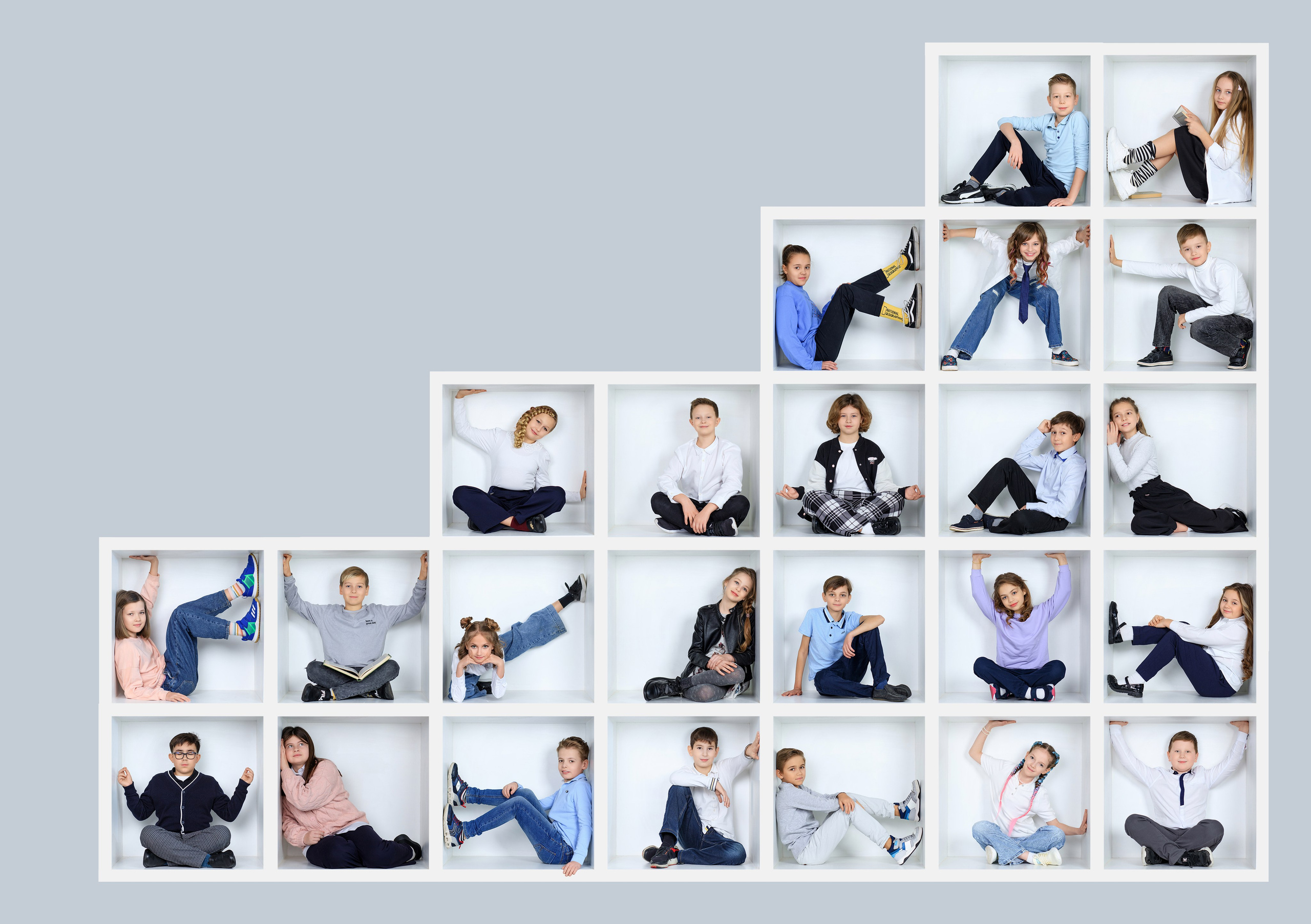 Альбом 20 Кубики. Выпускные альбомы для школ и детских садов — фотокниги и виньетки