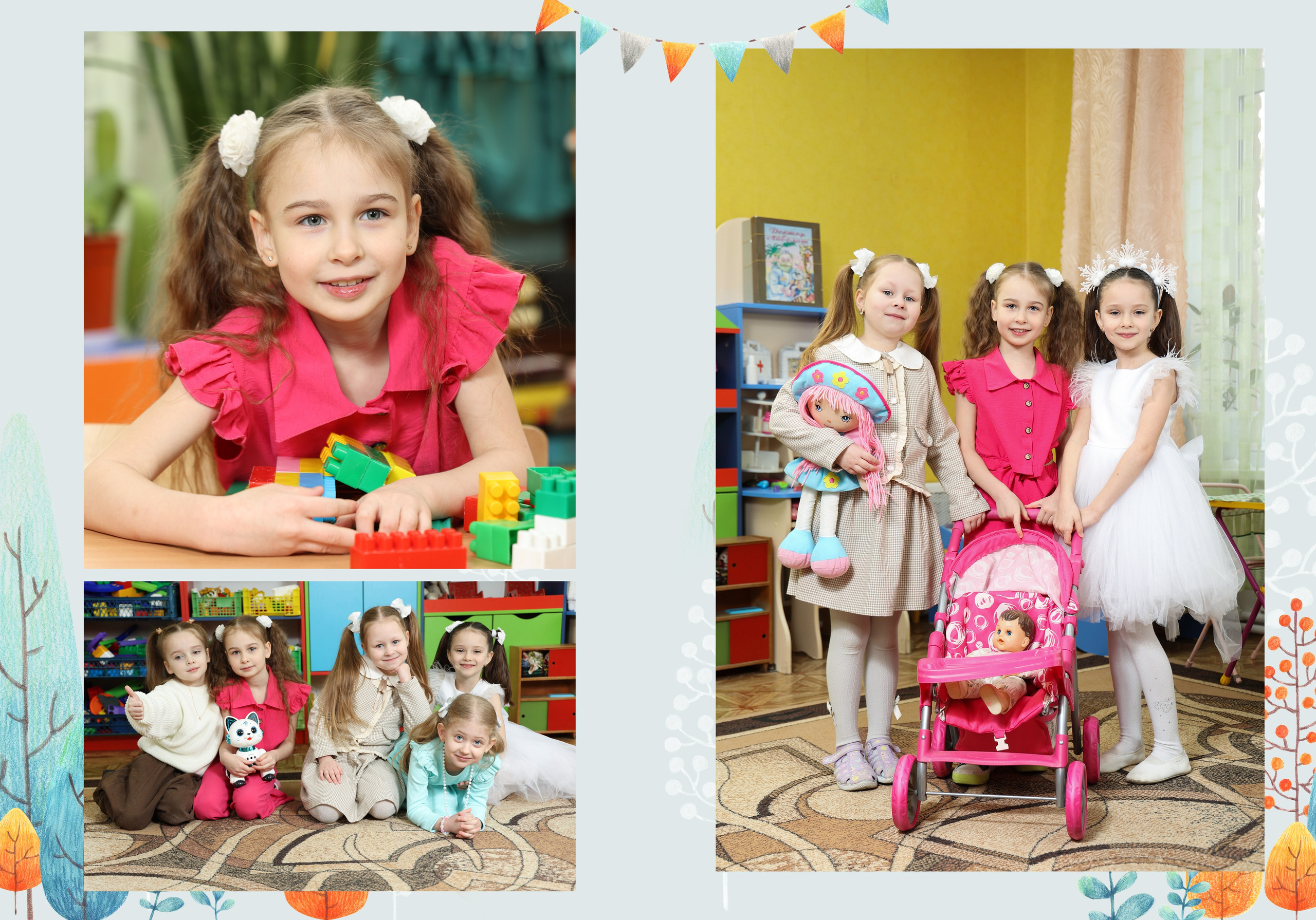 4 разворота Выпускной альбом для детского сада