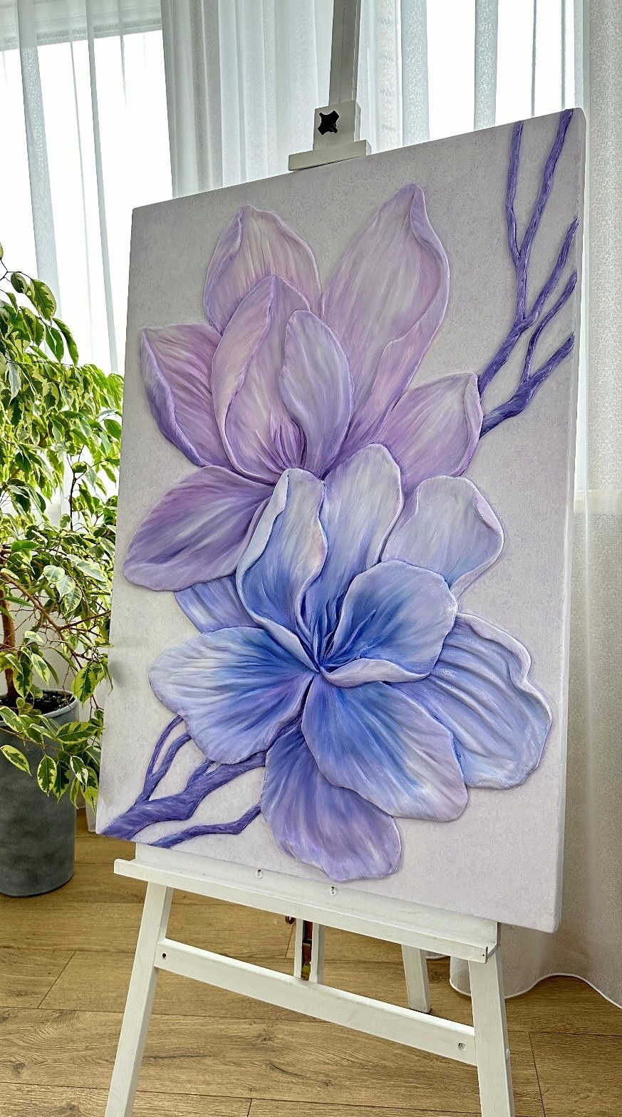 барельеф, магнолия, магнолии, декор, арт, дизайн гостиной, интерьерные картины, декоративное панно, интерьерная картина