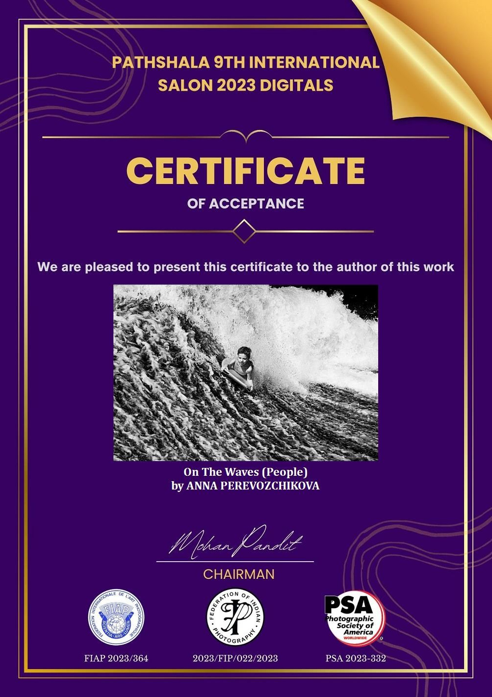 PATHSHALA 9th INTERNATIONAL SALON 2023 digital, India. Семейный и детский фотограф в Буэнос-Айресе Перевозчикова Анна Fotógrafa de familia y niños en Buenos Aires Perevozchikova Anna