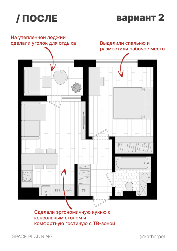 ЖК Домино — планировки квартиры. Полякова Екатерина — дизайнер интерьера, архитектор