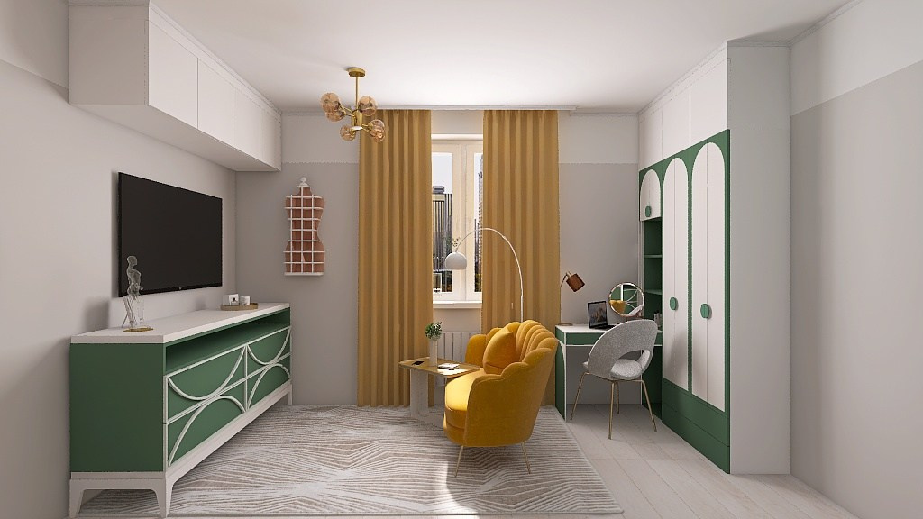 Квартира студия для молодой девушки. Дизайнер интерьера Вишнякова Ульяна