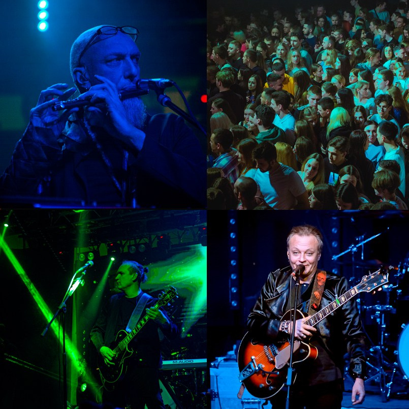 Фестивальная фотография живого выступления, сцена, свет и атмосфера музыкального фестиваля