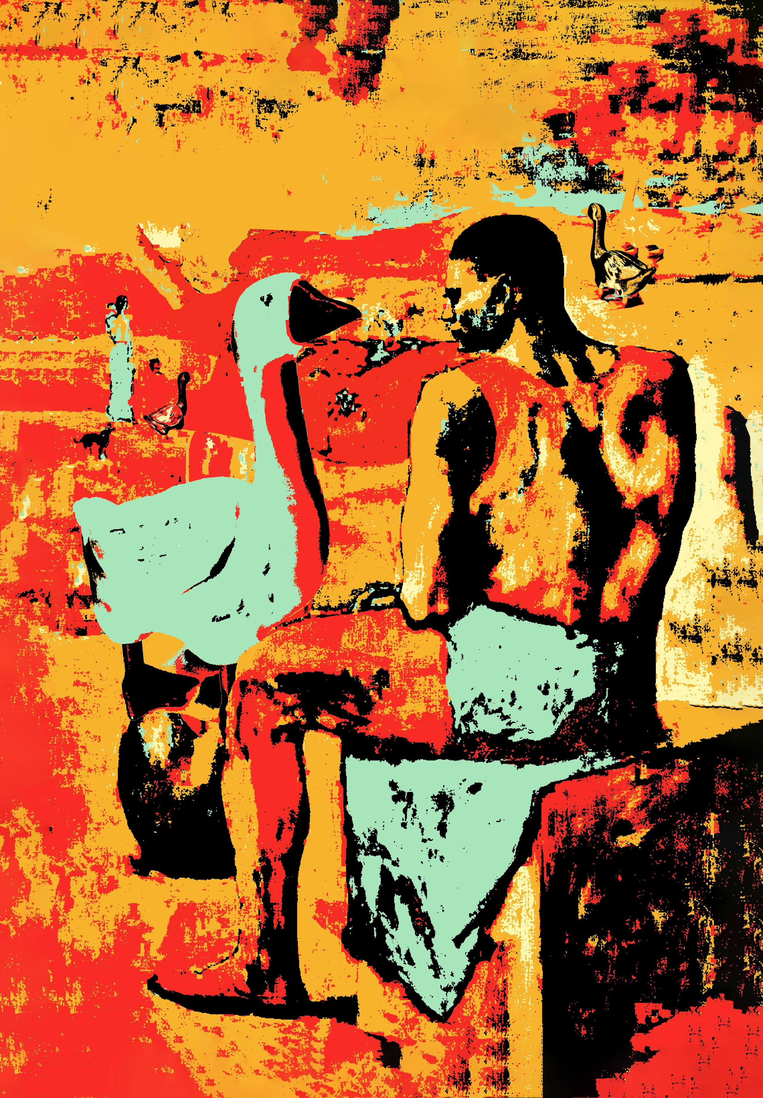 Ганс на шаре. Визуальный арт пиксельный художник Василь Пиксель