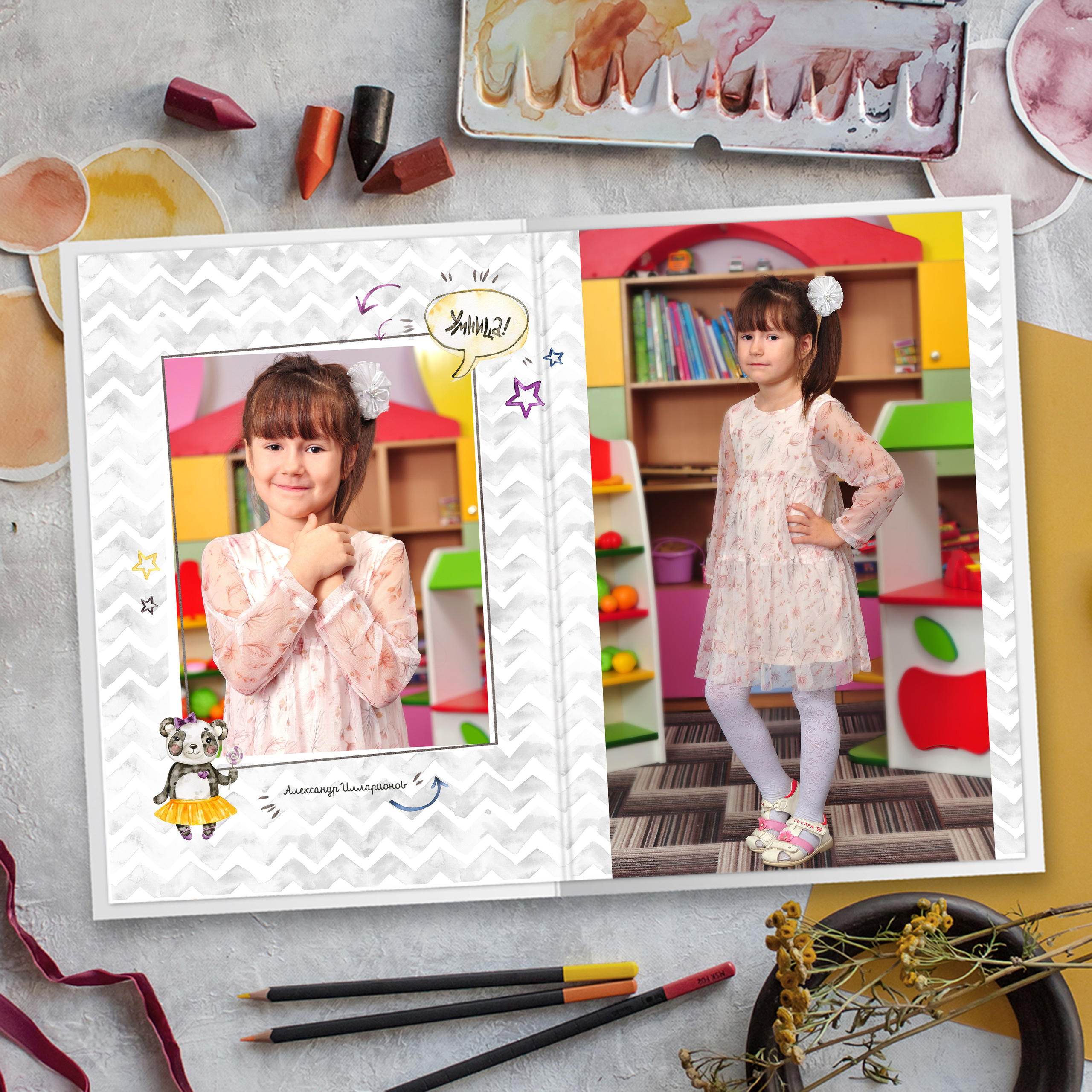 Выпускные альбомы в детский сад 1 разворот супер мини заказать Иваново Ярославле Костроме Владимире. Выпускные альбомы в Иваново в детский сад и школу. Александр и Светлана Янкины
