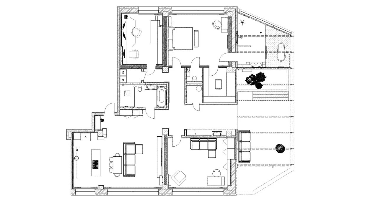 Квартира для молодого IT-специалиста площадью 250 м² на 21 этаже. Студия дизайна интерьера «Строчка» | Москва, Санкт-Петербург, Самара, Казань, Тольятти, Ульяновск и другие города России