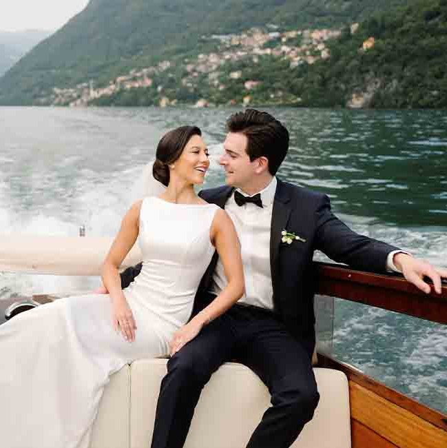 Lake Como wedding photo edited in a clean natural style