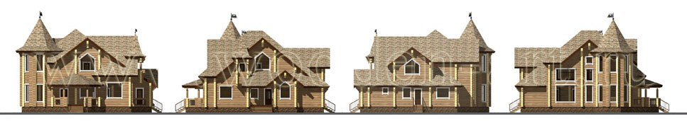 «Замок» 352 кв. м. Проекты деревянных домов