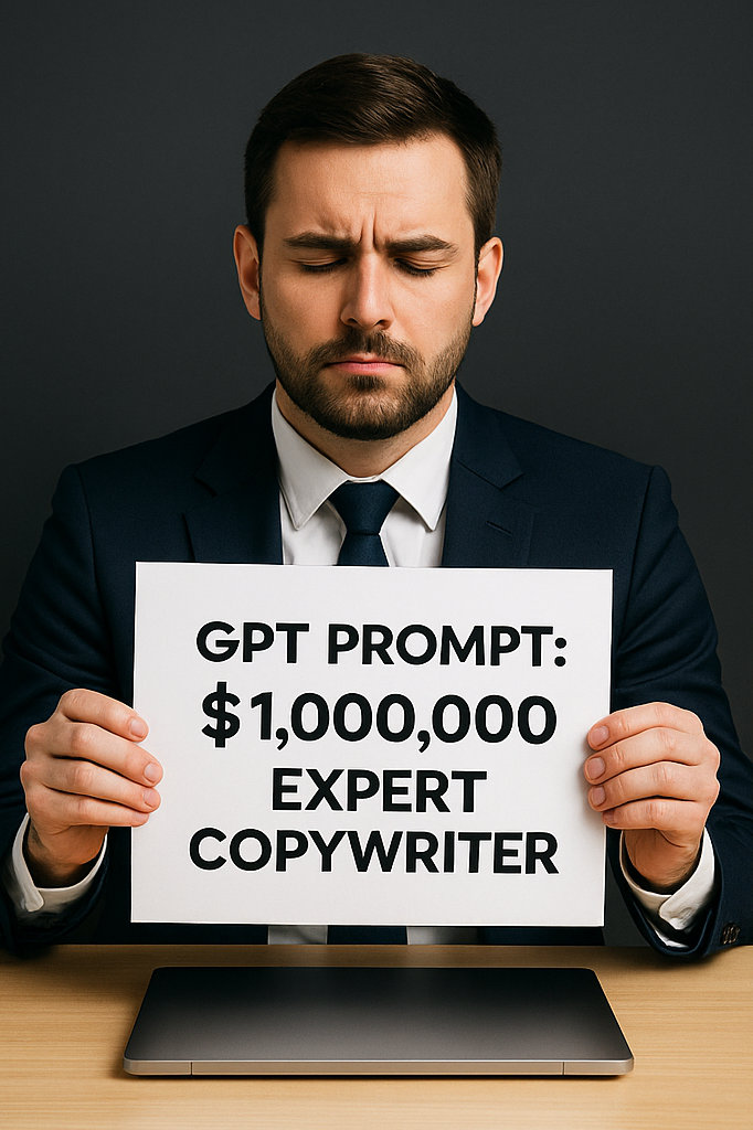 Иллюстрация старого стиля промтов для GPT — обещания экспертного копирайтера за миллион долларов