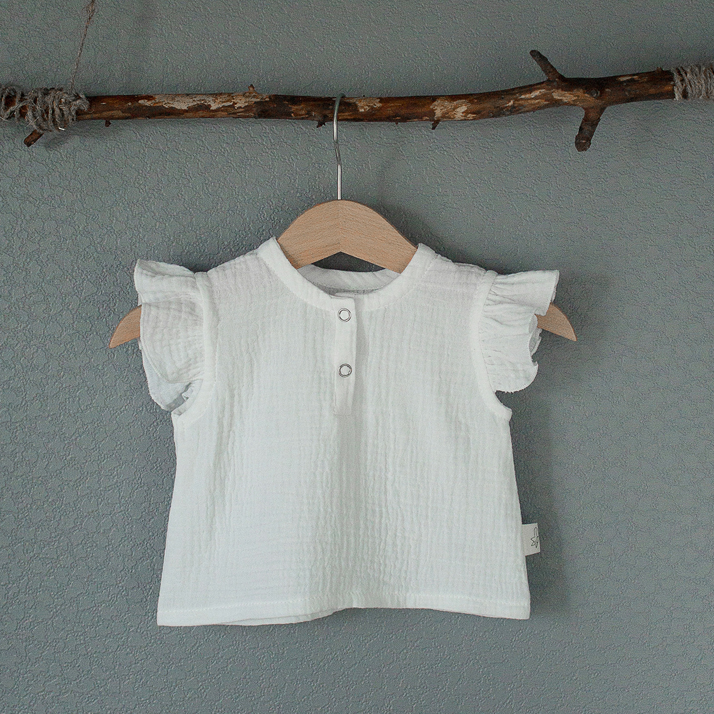 N-030 Блузка с рукавами-крылышками 68. Эко-одежда для детей