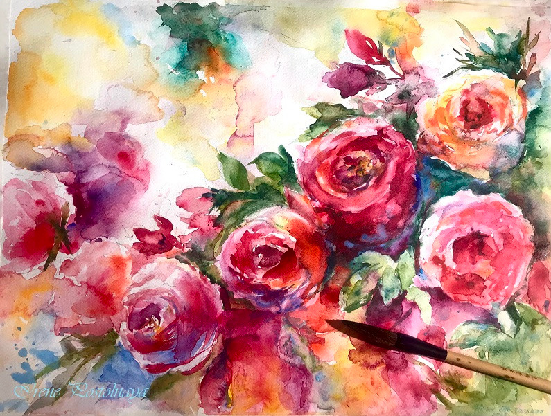 Картина в продаже. Картина в подарок купить. Букет роз