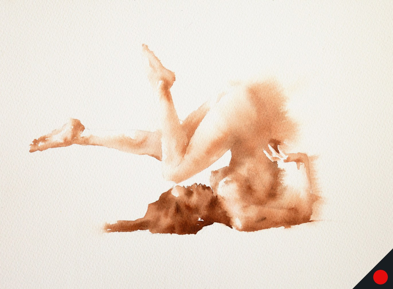 Акварельные работы в монохроме, эротика в акварели