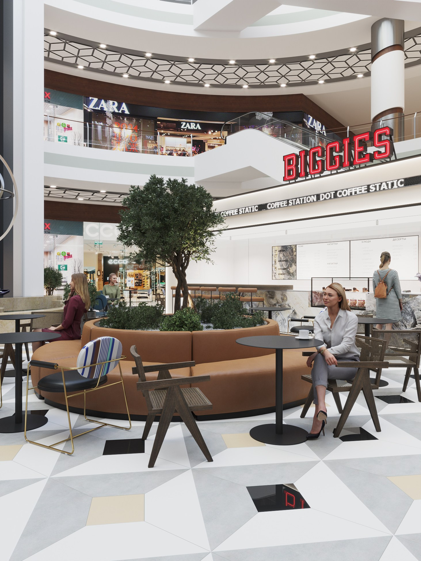 BIGGIES / кофейня, 650 м². Rezells Architects — студия дизайна жилых и коммерческих интерьеров