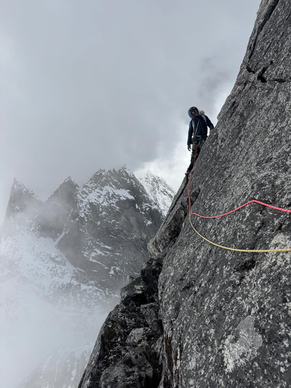 2025 Nominee: Bhalu and a Biscuit. First ascent of the Point Walkers in the Satling Glacier, Garhwal Himalayas. “Steel Angel”: women’s climbing award