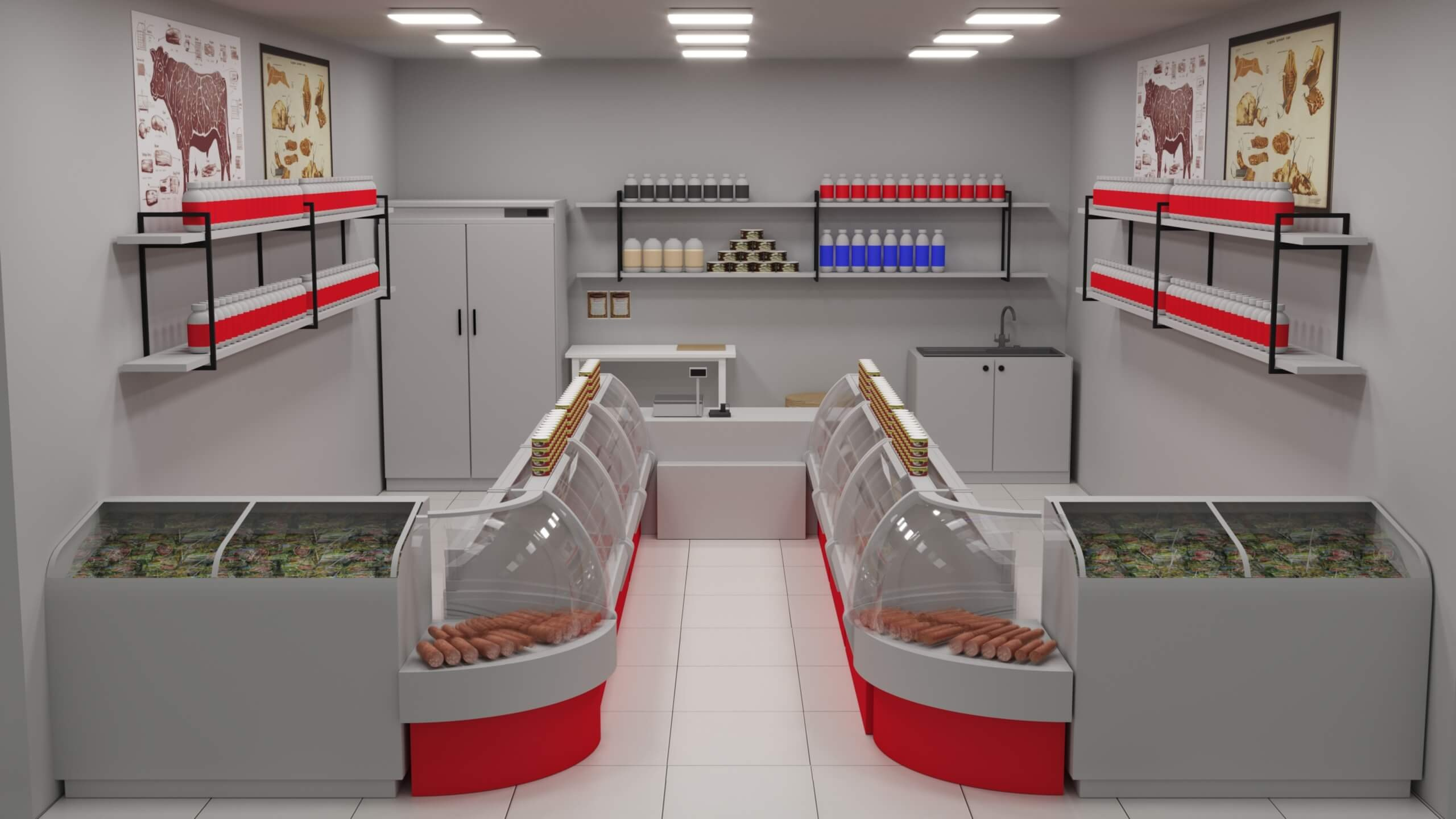 3D-визуализация мясного магазина — Москва | Портфолио