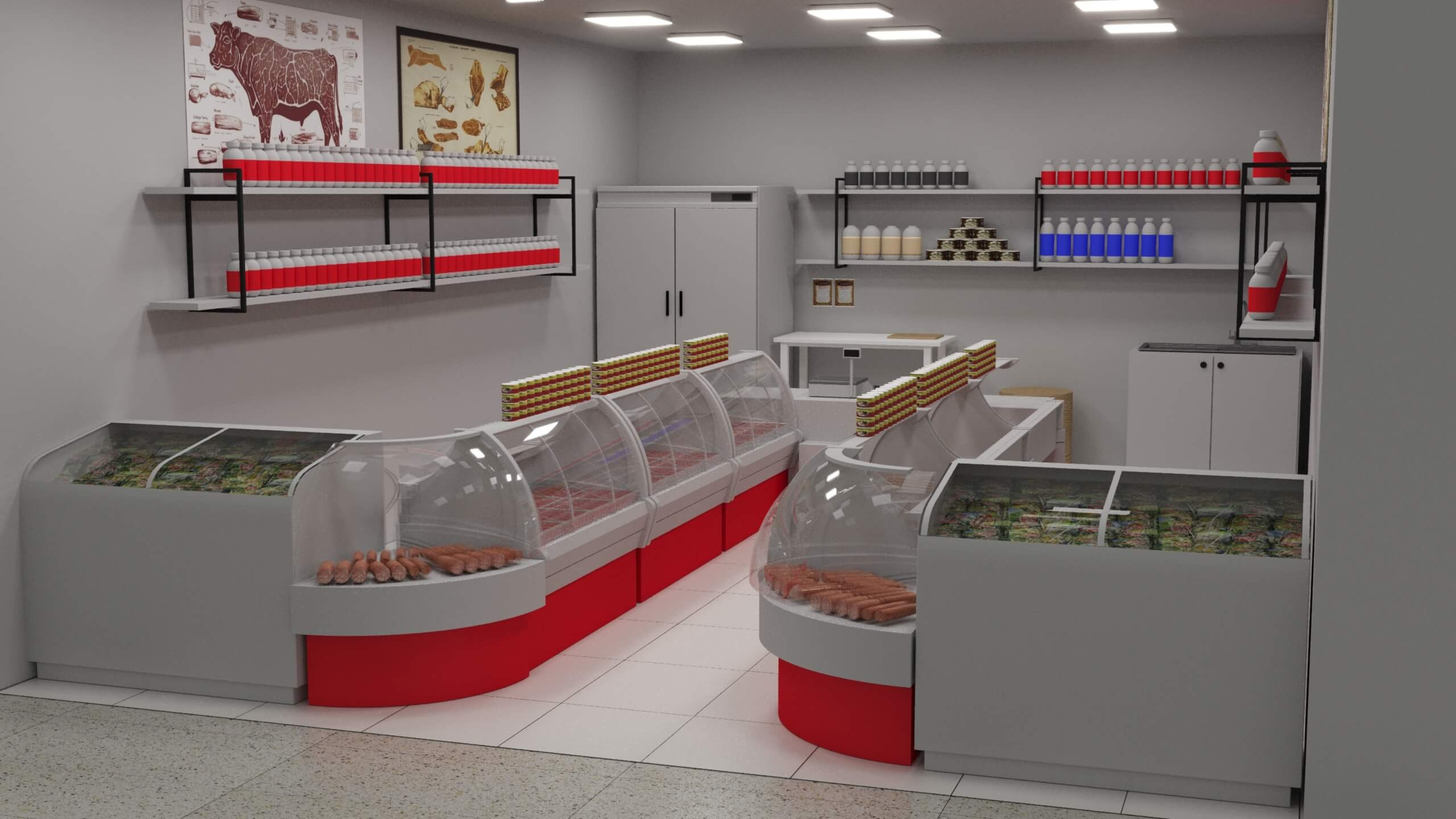 3D-визуализация мясного магазина — Москва | Портфолио