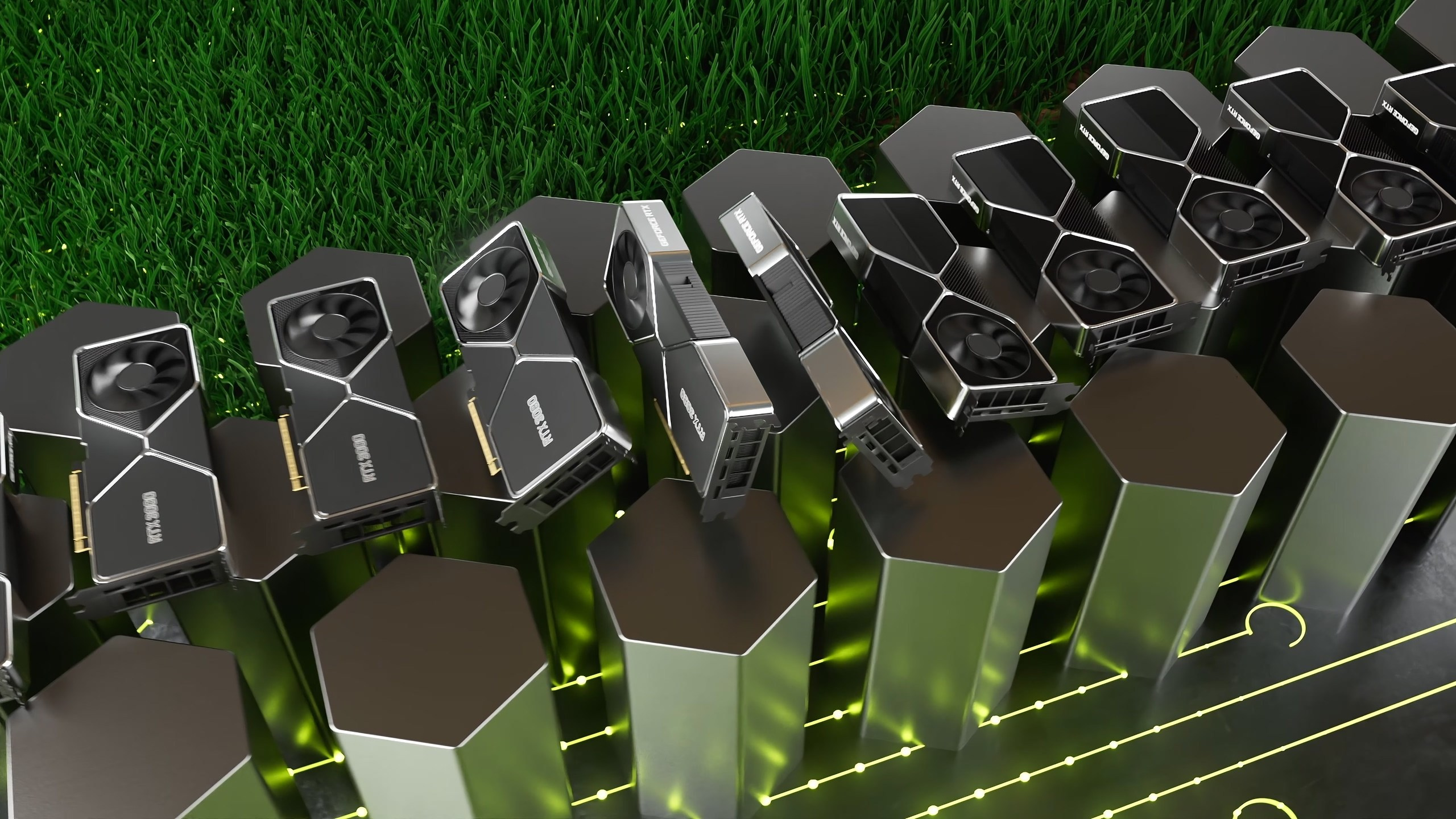 3D моушн проект в стиле NVIDIA — рекламная CGI-анимация. 3D моушн дизайнер и CG-художник — визуализация, VFX | Павел Пермяков