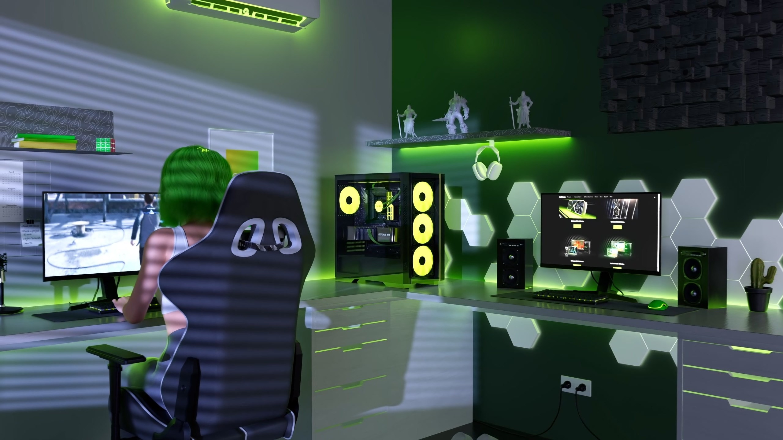 3D моушн проект в стиле NVIDIA — рекламная CGI-анимация. 3D моушн дизайнер и CG-художник — визуализация, VFX | Павел Пермяков