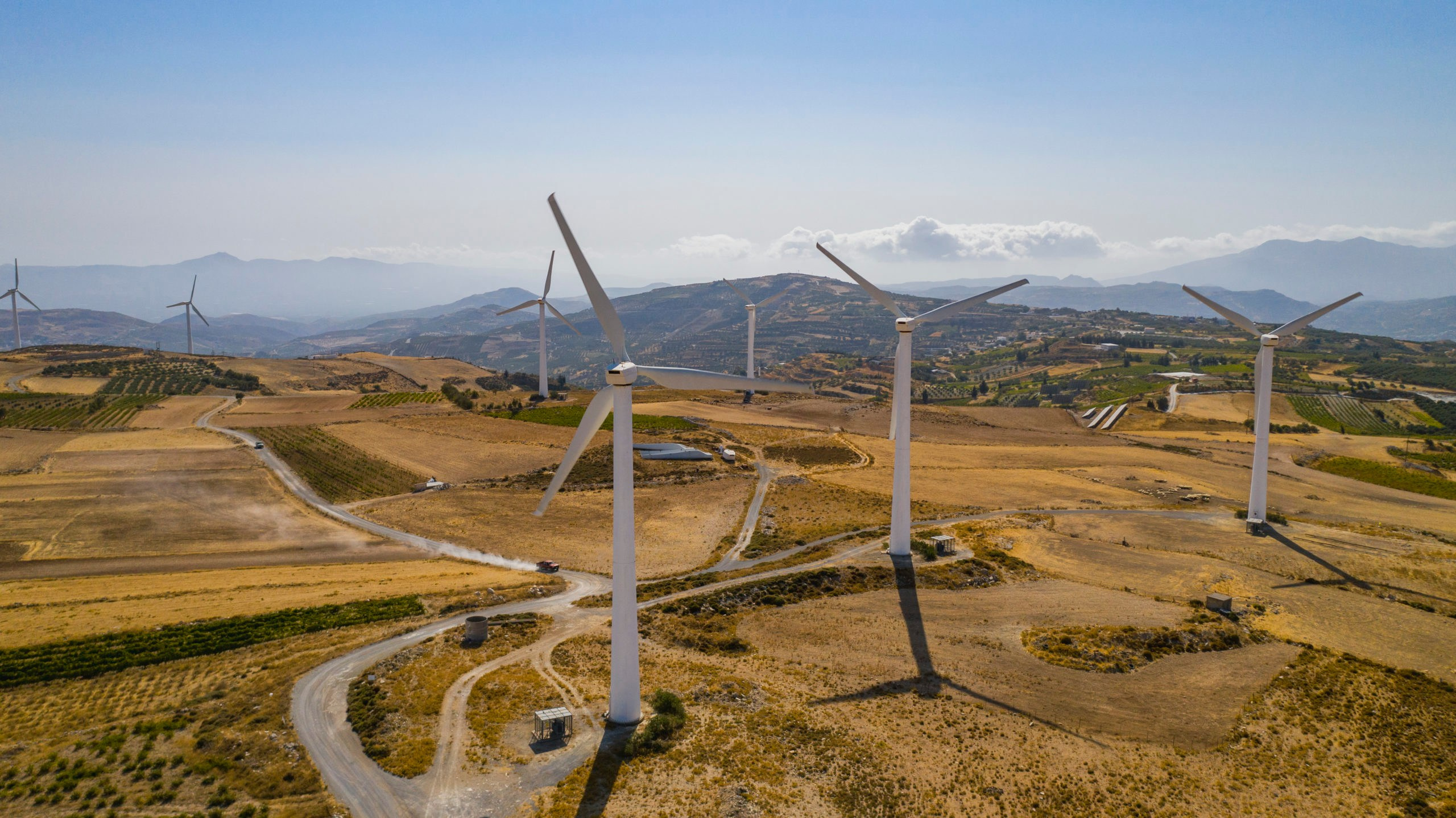 Ветряки на острове Крит, аэросъемка