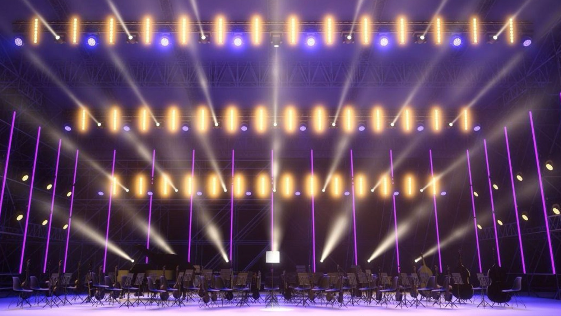 3D visualization of event concepts in Thailand to ensure your expectations align perfectly with the final result, including stage equipment and technical setup.