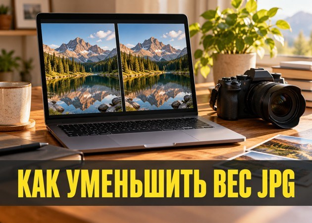 Как уменьшить вес JPG: фотографии на экране ноутбука