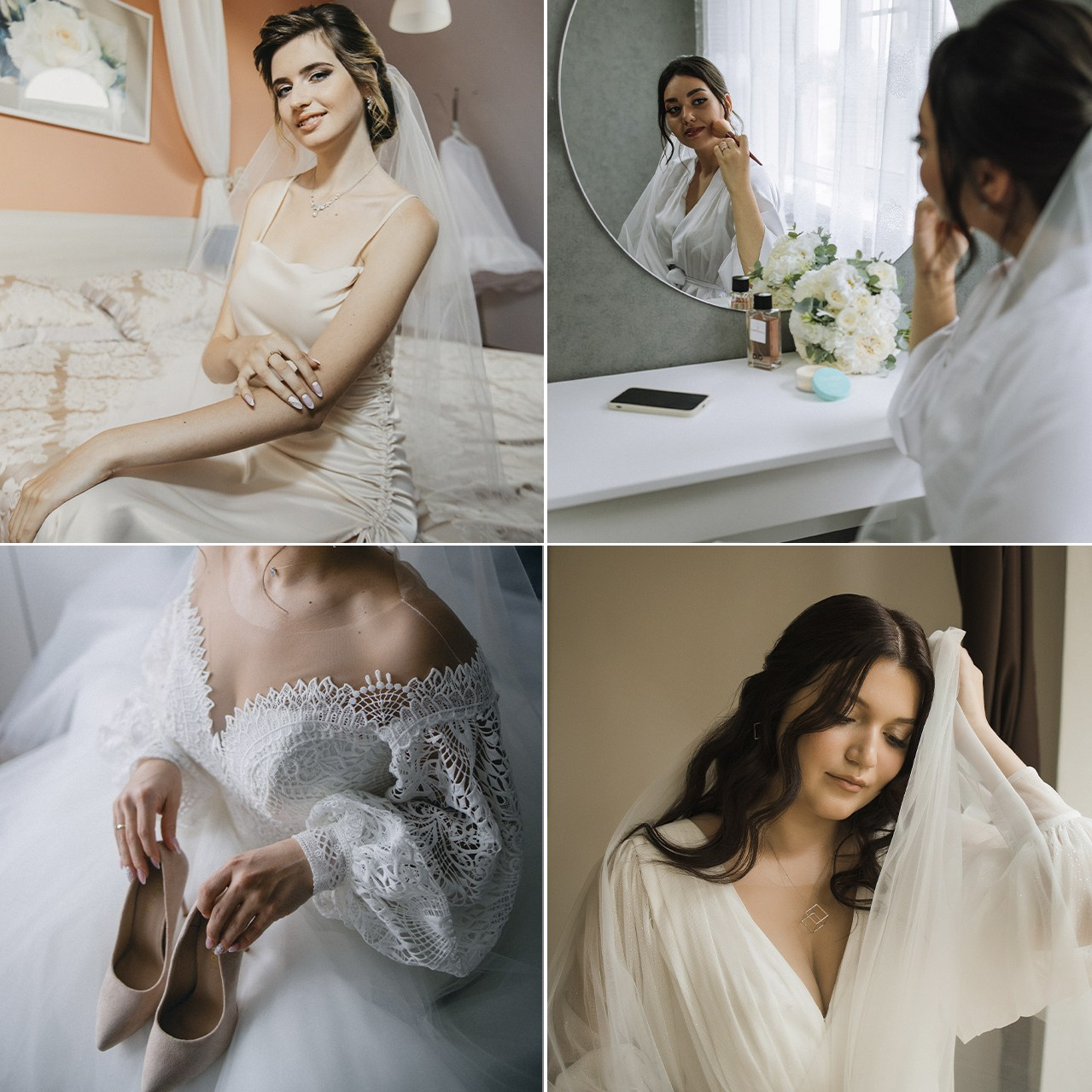 Фотосессия утренней подготовки невесты