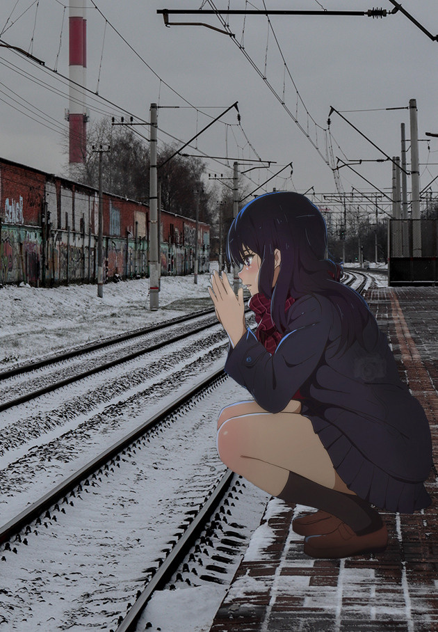 2D тян на станции