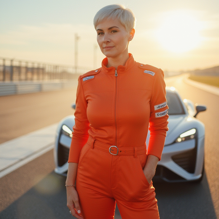 девушка и спорткар