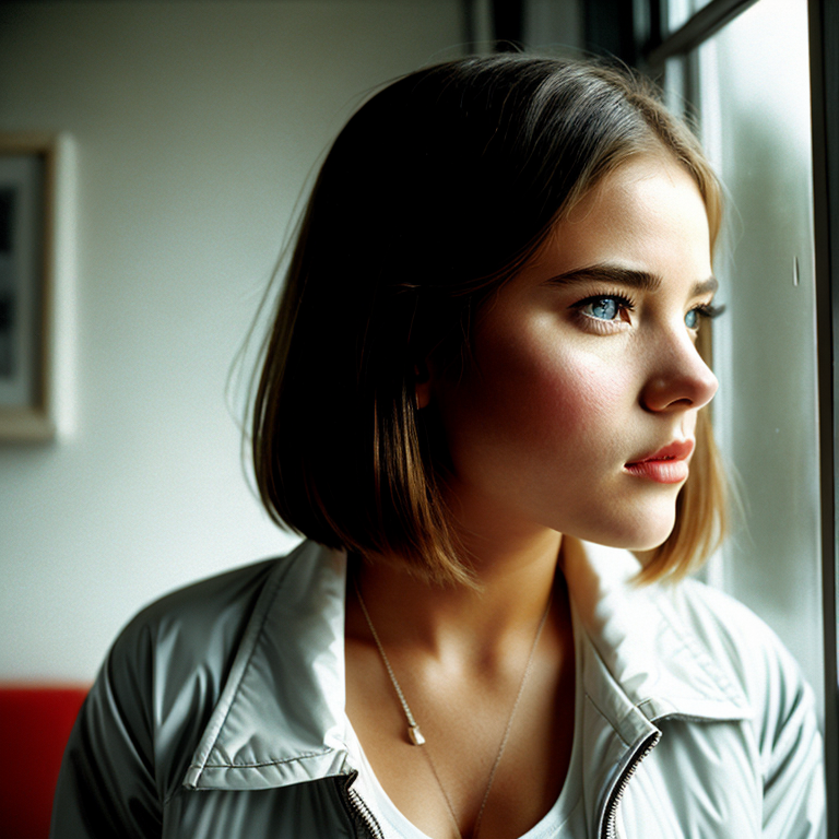 Девушка смотрит в окно