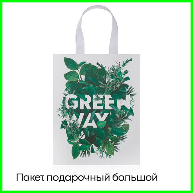 Большой подарочный пакет с ручкам "Greenway" от Гринвей — купить