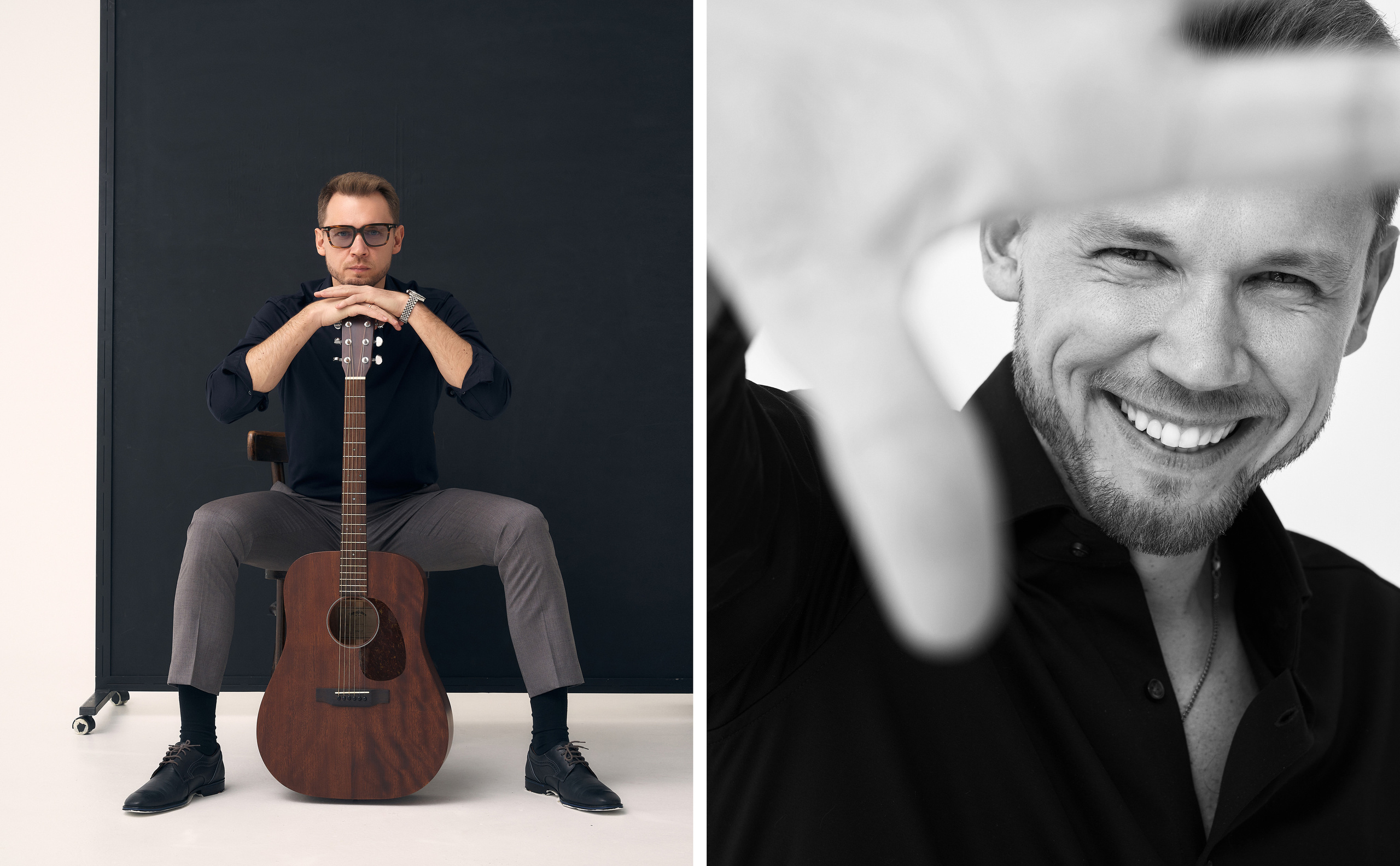 Стильная мужские портреты в фотостудии