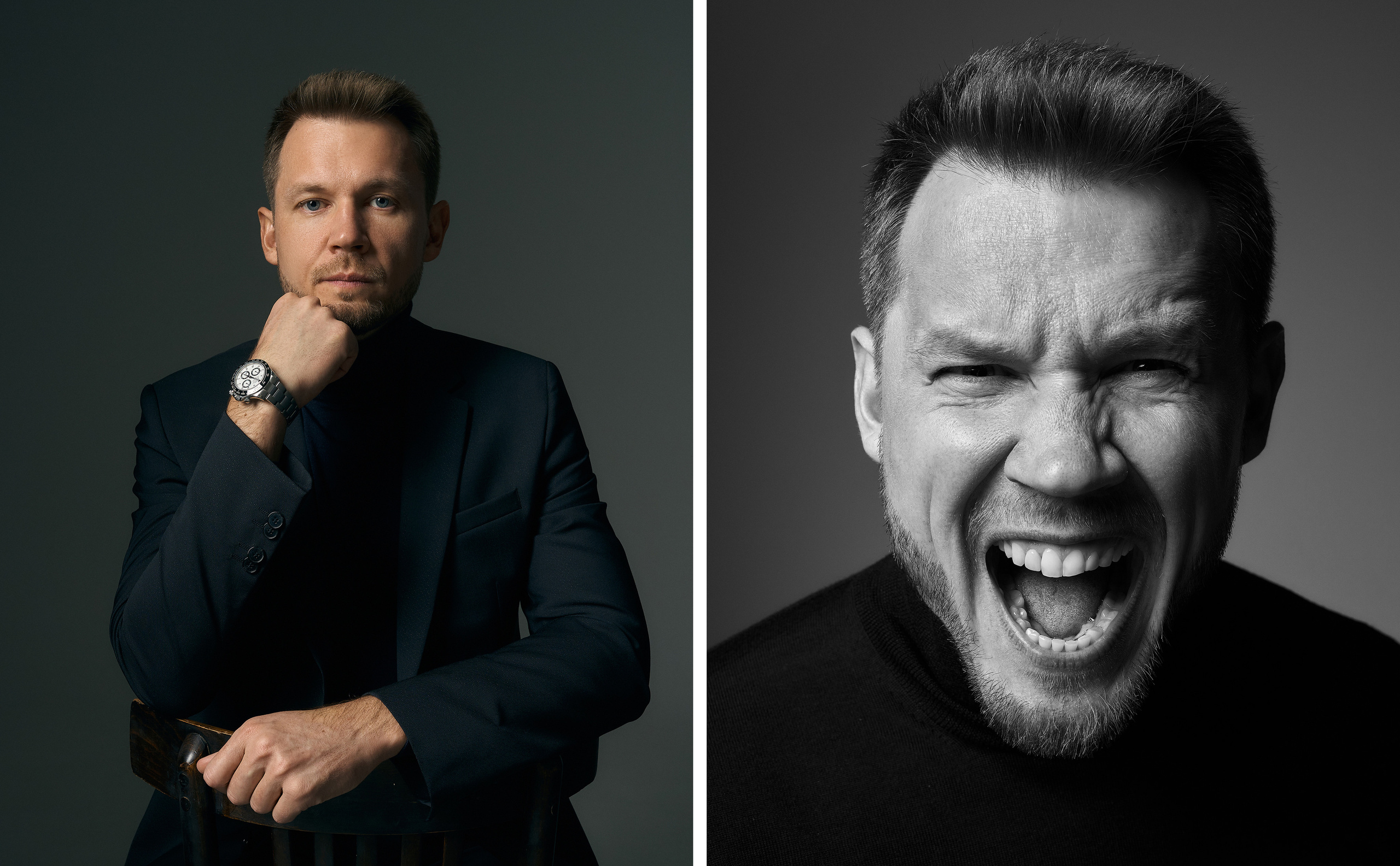 Классические мужские портреты в стиле обложек глянцевых журналов Forbes, GQ, esquire