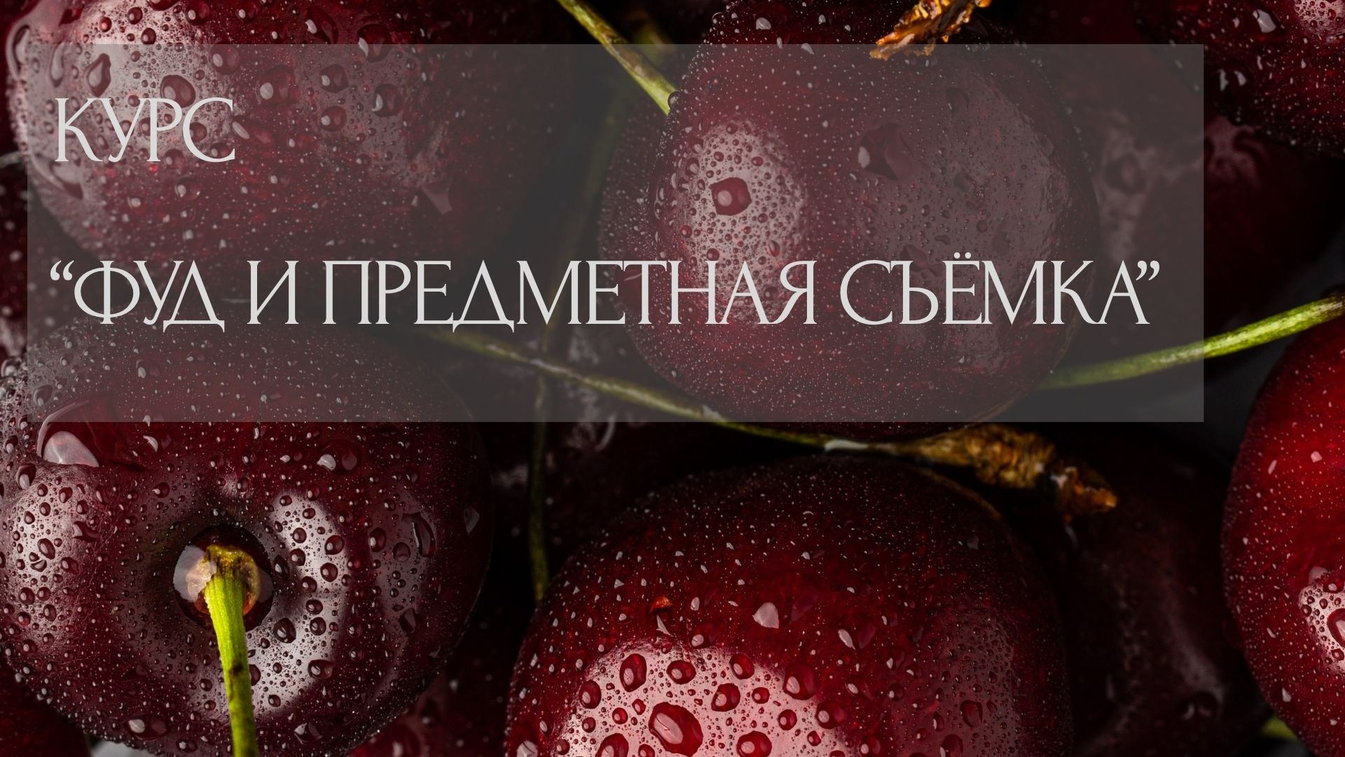 Обучение фуд и предметной съемке