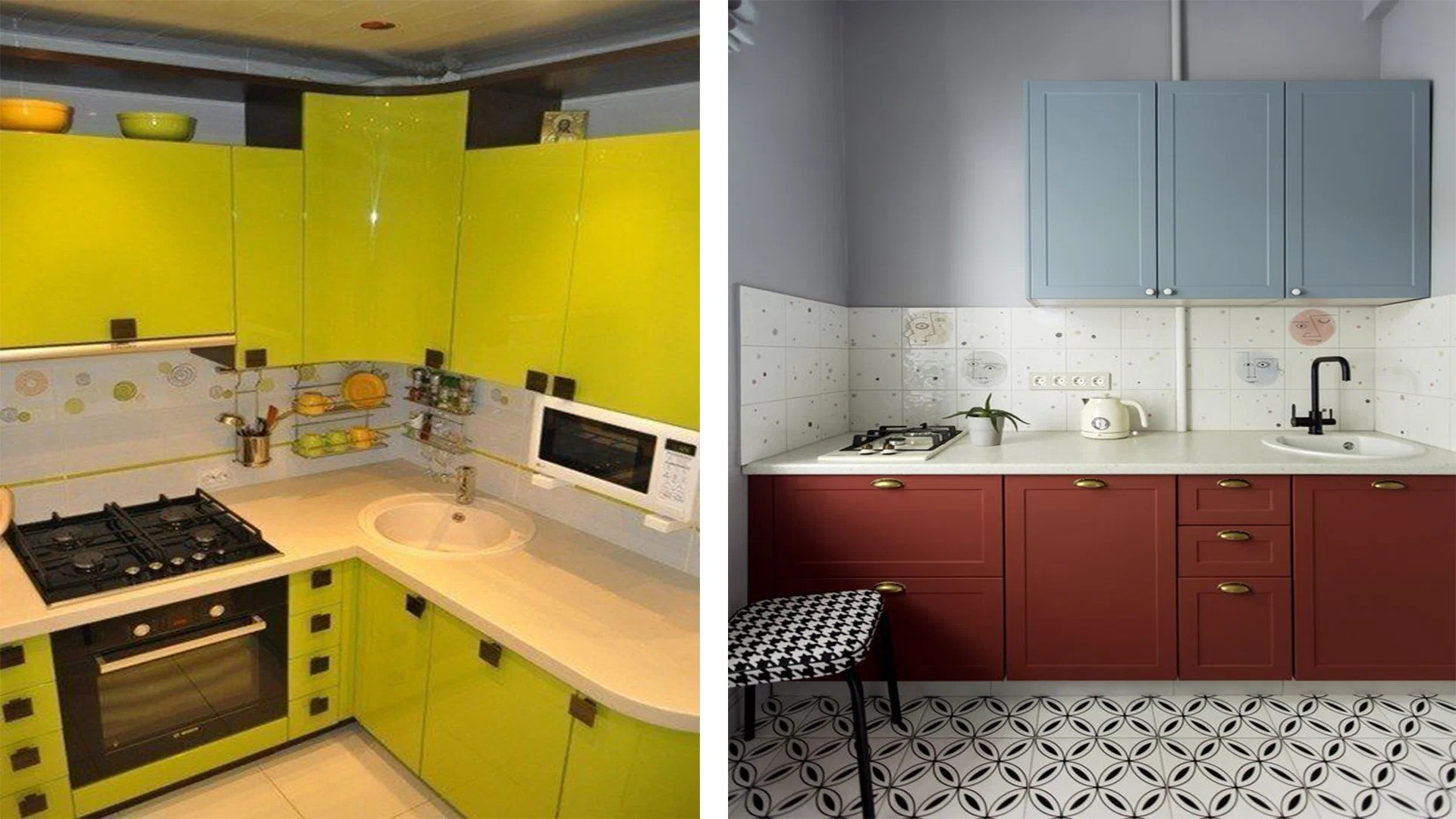 Фасад кислотных оттенковГлянцевые фасады кухни в&nbsp;ярких кислотных цветах давно не&nbsp;в&nbsp;моде.&nbsp;От&nbsp;такой кухни рябит в&nbsp;глазах.Сегодня в&nbsp;моде цвета, которые мы&nbsp;видим в&nbsp;живой природе.&nbsp;Это цвета зелени, специй, почвы и&nbsp;пр.
