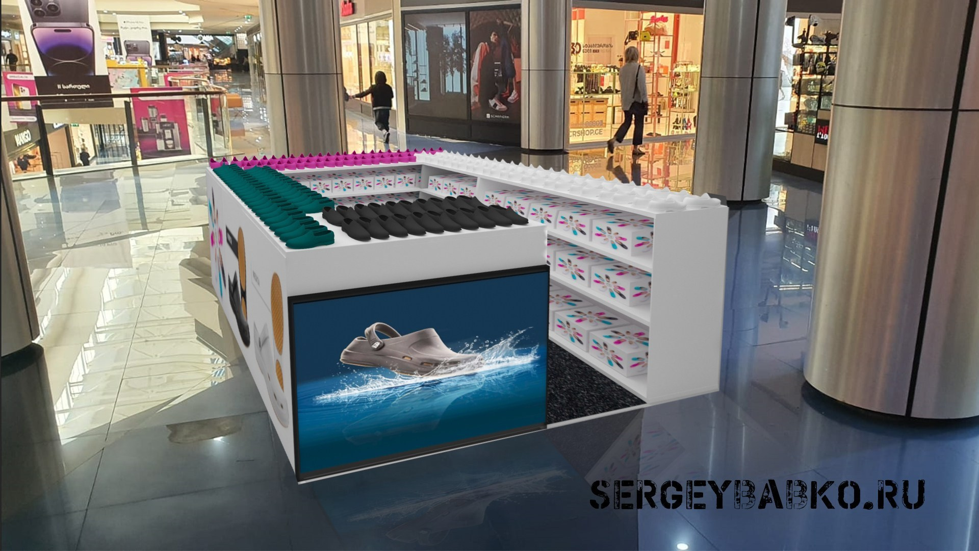 3D визуализация торговой точки, магазина, островка в Астане — заказать услугу